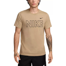 Nike Men's Sportswear Logo Graphic Short Sleeve Crewneck T-shirt - Khaki