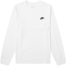 Nike Men's Sportswear Club Long-Sleeve T-shirt - White/Black