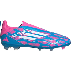 Adidas Kid's F50 League Laceless FG MG - Cloud White/Solar Red/Lucid Blue