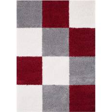 THE RUGS Myshaggy Red, Grey, White 140x200cm