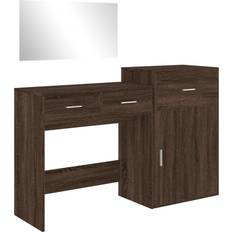 vidaXL 3276524 Brown Oak Dressing Table 39x80cm 3pcs