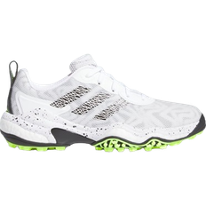 Laced - Women Golf Shoes Adidas Codechaos 25 Spikeless W - Cloud White/Core Black/Lucid Lemon