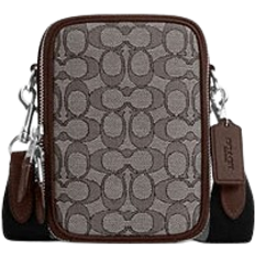 Coach Unisex Crossbody Bags Coach Stanton Crossbody In Signature Jacquard - Silver/Oak/Maple