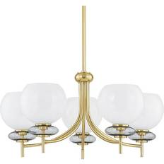 Mitzi Alexia Aged Brass/White Pendant Lamp 76.2cm