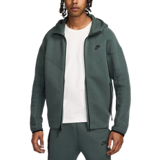 Men - Running Jumpers Nike Men's Sportswear Tech Fleece Windrunner Full Zip Hoodie - Vintage Green/Black