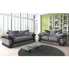 Luxury Life Set Enzo Jumbo Cord Grey Sofa 5 Seater