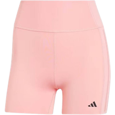 Slim Tights Adidas Women's Optime 4” Raw Cut Hem Leggings - Semi Pink Spark