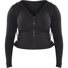 PrettyLittleThing Shape Sculpted Zip Through Hoodie - Black