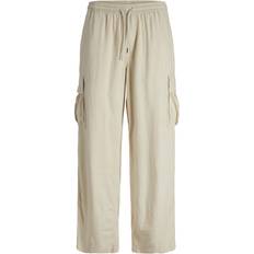 Jack & Jones Bill Nate Wide Fit Cargo Trousers - White/Summer Sand