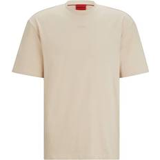 Hugo Boss Beige T-shirts Hugo Boss Dapolino Logo Print Relaxed Fit T-shirt - Light Beige