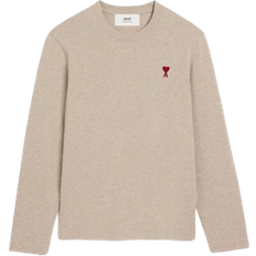 Ami Paris Long Sleeve Ami De Coeur T-shirt - Heather Light Beige