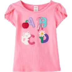 Gymboree Embroidered Letter Tulip Top Classroom Cutie - Bright Pink