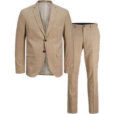 Beige - Men Suits Jack & Jones Franco Super Slim Fit Suit - Beige/Curds/Whey