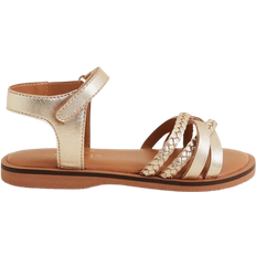 Accessorize Girl's Plaited Leather Sandals - Gold