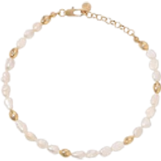 Gold Plated - Women Anklets Ettika Pebble Anklet - Gold/Pearl/Transparent