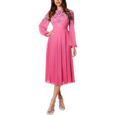 Coast Embellished Bodie Tiered Skirt Dress - Hot Pink