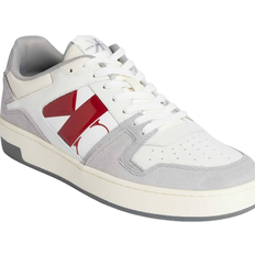 Calvin Klein Men Shoes Calvin Klein Suede Trainer M - Bright White/Creamy White/Garnet