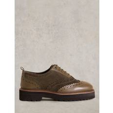 Green - Women Oxford White Stuff Suede and Leather Chunky Brogues, Khaki