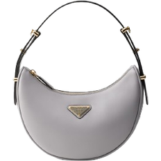 Prada Arqué Leather Shoulder Bag - Granite Grey