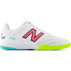 New Balance 13.5 Football Shoes New Balance 442 Pro In V2 - White/Hi-Lite/Neon Pink