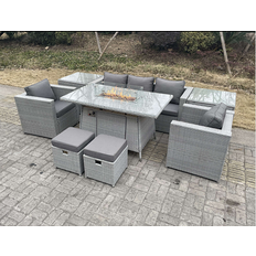 Grey Outdoor Lounge Sets Garden & Outdoor Furniture Fimous Fire Pit Table Outdoor Lounge Set, 2 Table incl. 2 Chairs & 1 Sofas