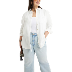 White - Women Shirts River Island Textured Shirt Plus Size - White