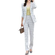 3XL - Women Suits Bossy Chic Blazer and Pant Set - White