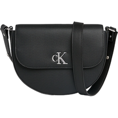 Calvin Klein Minimal Monogram Saddle Shoulder Bag - Black