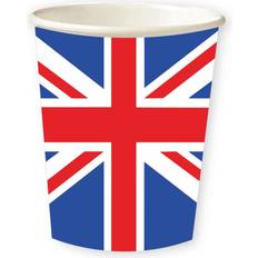 Red Paper Cups Red White & Blue GB Flag Paper Cups 250ml