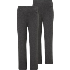 George Girl's Jersey Straight Leg School Trousers 2-pack - Grey