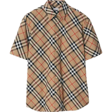 Burberry Men Shirts Burberry Check Cotton Shirt - Sand