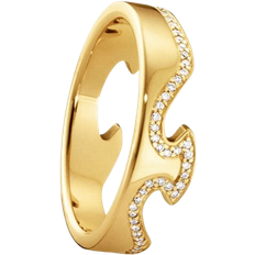 Gold 18k Georg Jensen Fusion End Ring - Gold/Diamonds