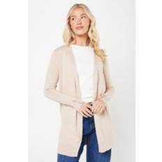 Dorothy Perkins Longline Button Cuff Cardigan Stone