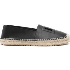 40 - Men Espadrilles Dolce & Gabbana Logo Embossed Leather - Black