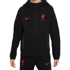 Nike Boy's Liverpool F.C. Tech Fleece Football Full-Zip Hoodie - Black/Black/Black/Gym Red (FN8502-010)