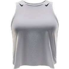 Nike Aeroswift Women's Dri Fit Adv Cropped Running Tank Top - White/Black