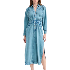 Free People Mad Love Denim Midi Dress - Skyfall