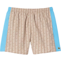 Lacoste Beige Swimming Trunks Lacoste Mid Length Swim Shorts - Beige/Blue