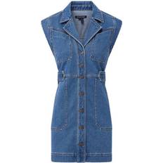 Veronica Beard Jax Denim Shirt Dress - Light Cornflower