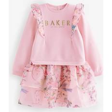 Ted Baker Kids' Frill Mock Dress, Pink