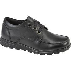 Roamers Girl's Leather School Shoes - Black