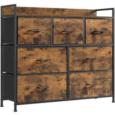 Steel Chest of Drawers Songmics LTS137B01 Rustic Brown/Ink Black Chest of Drawer 28.5x85cm