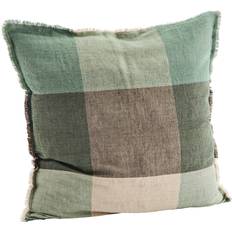 Madam Stoltz Linen 60x60 cm Cushion Cover Green, Grey (59.9x59.9cm)