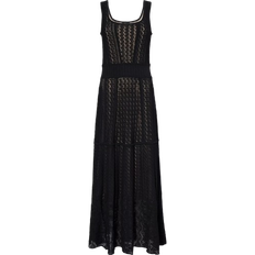 ME+EM Fine Pointelle Knit Maxi Dress - Black