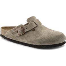 Birkenstock Men Outdoor Slippers Birkenstock Boston Suede Leather - Taupe