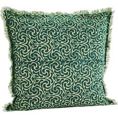 Madam Stoltz With Fringes 50x50 cm, Teal/Green Cushion Cover (50x50cm)