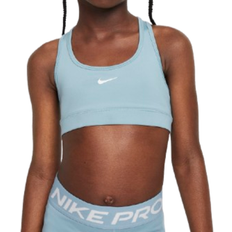 Nike Girls Bralettes Nike Older Kid's Swoosh Sports Bra - Denim Turquoise/White (FJ7161-464)