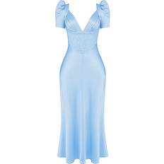 House of CB Rafaela Pure Silk & Lace Dress - Soft Blue