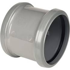 Plastic Valves FloPlast 110mm Grey Double Socket Coupling