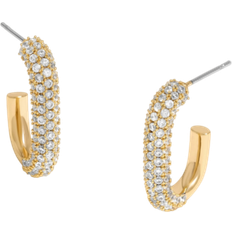 Jon Richard Hoops Earrings - Gold/Transparent